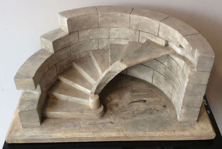 Staircase model. Beautiful and rare collection of plaster casts, models from a school of fine arts, late 19th century, France.