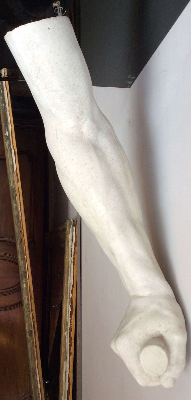 French Arm with closed hand in plaster. France XIXth century