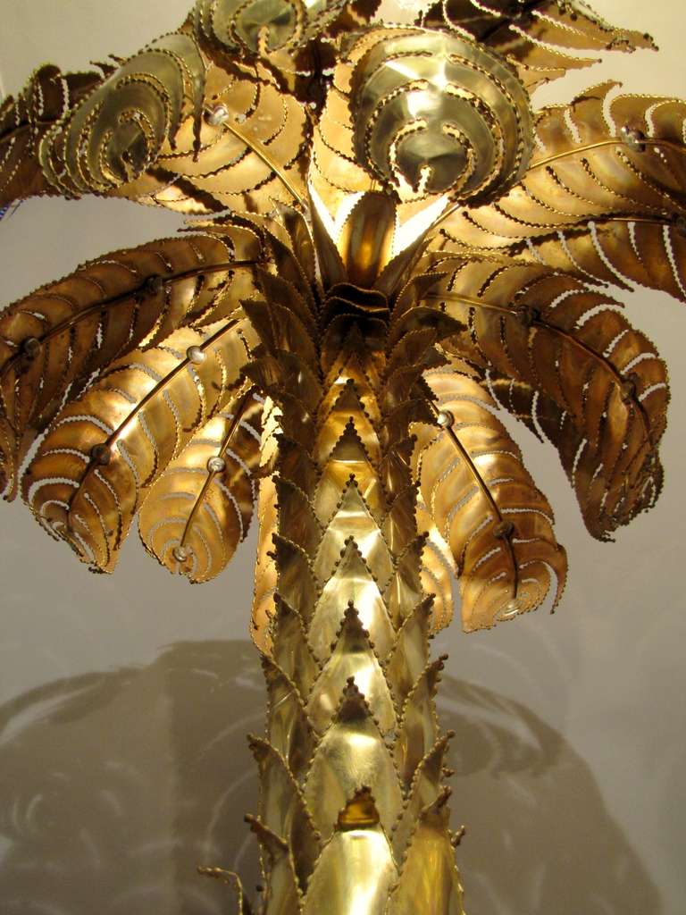 Late 20th Century Two 1970s Palm Tree Table Lamps by Maison Jansen