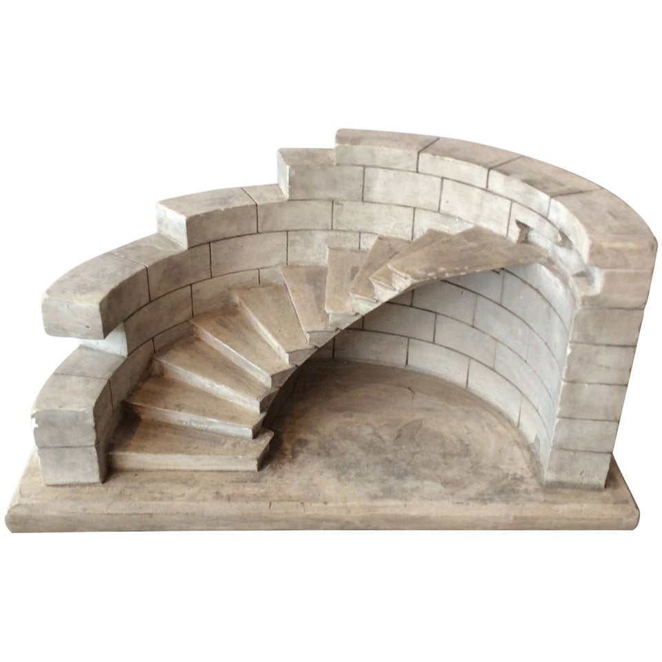 Staircase model in plaster. France XIXth century