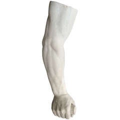 Arm with closed hand in plaster. France XIXth century