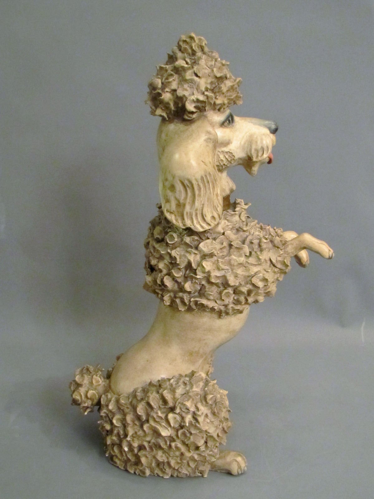1950s Ceramic Poodle Signed Franju 1