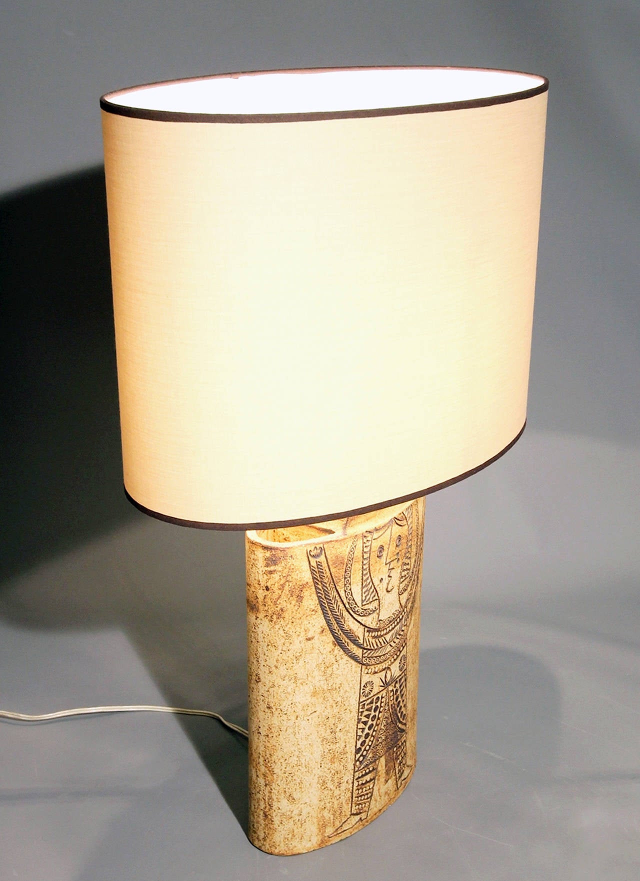 French 1960s Roger Capron Earthenware Table Lamp