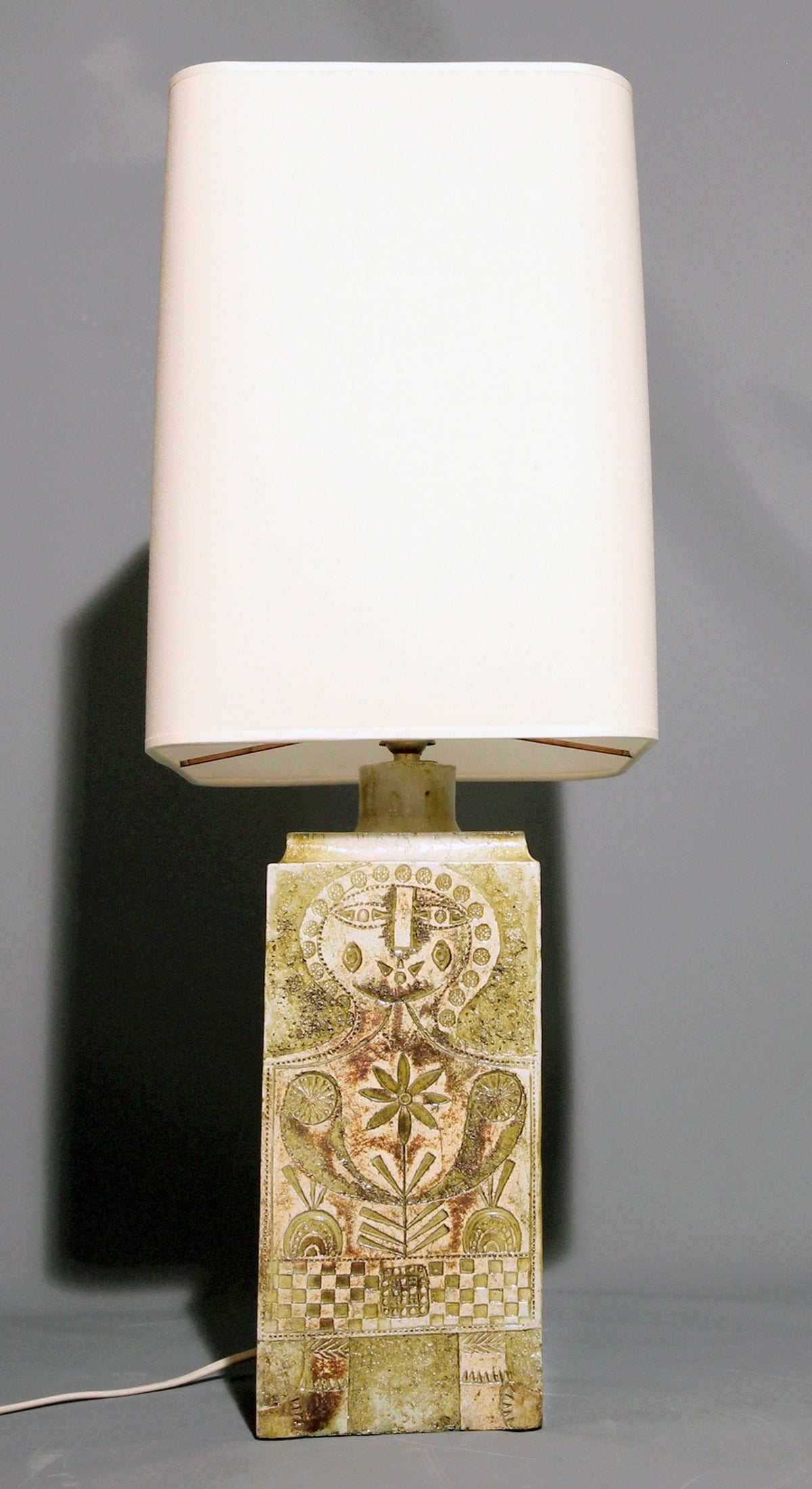 1960s Roger Capron Enameled Earthenware Table Lamp In Excellent Condition In Paris, FR