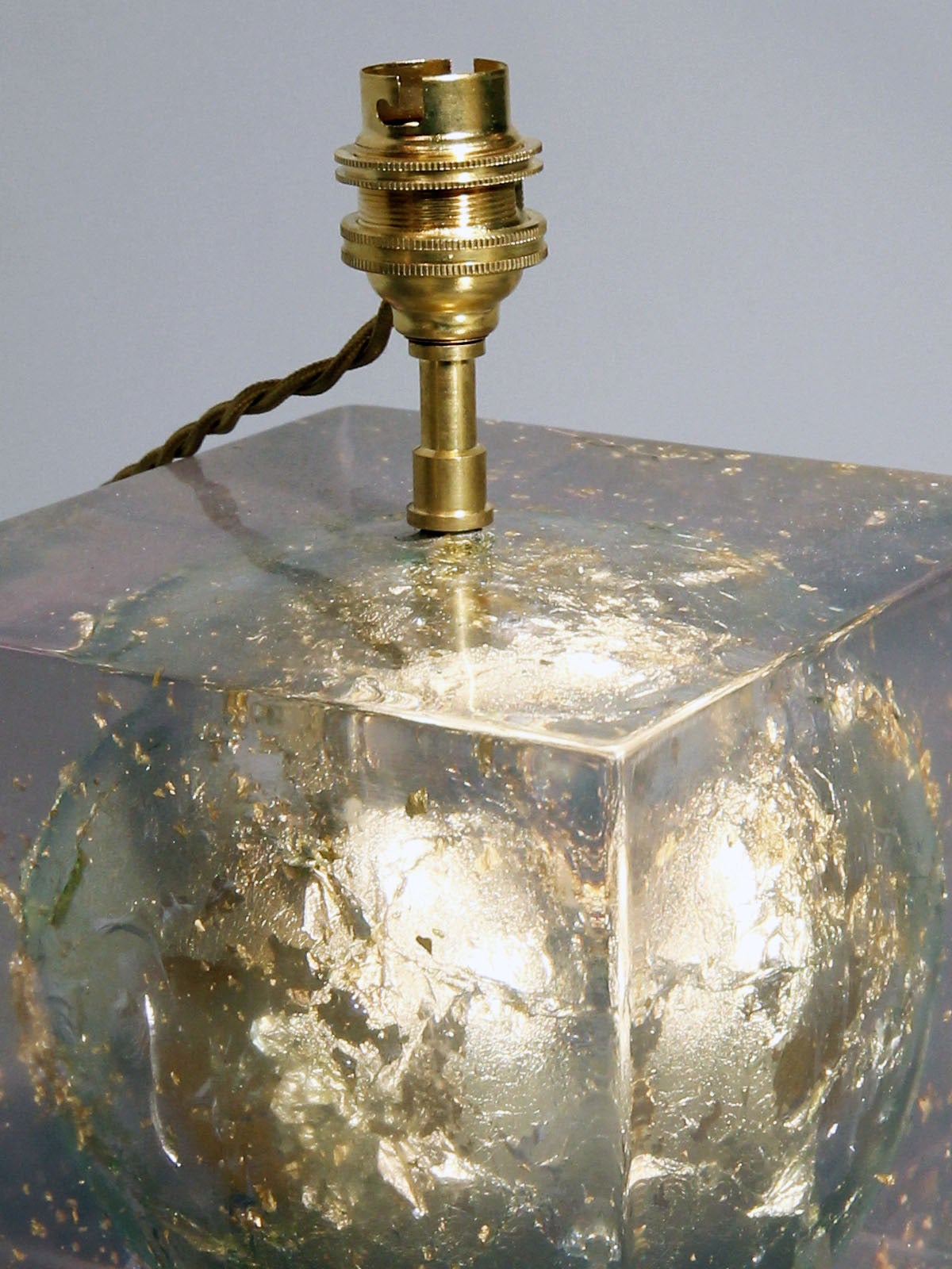 Pair of 1970s Resin and Gold Leaf Table Lamps 2
