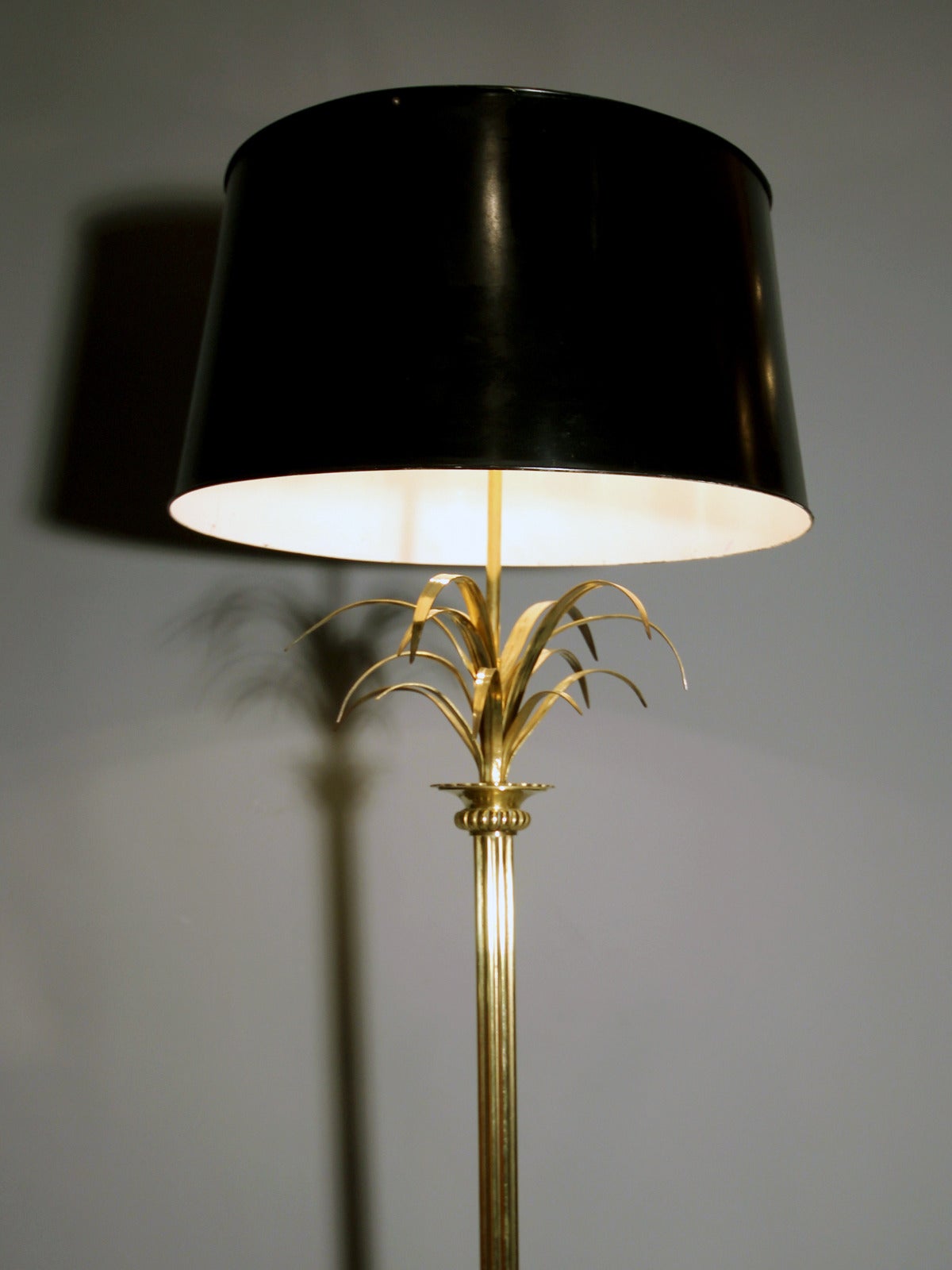 Brass 1970s Floor Lamp in the Taste of Maison Charles For Sale