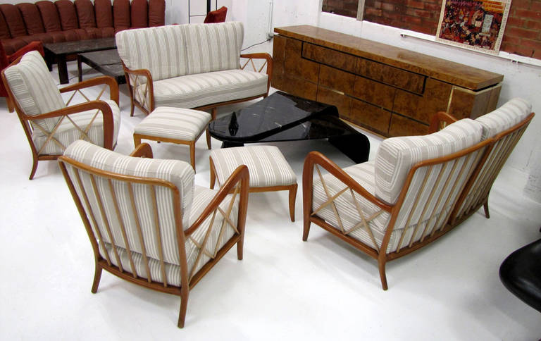 Rare 1940s Set of Lounge Seats in the style of Guglielmo Ulrich or Paolo Buffa
