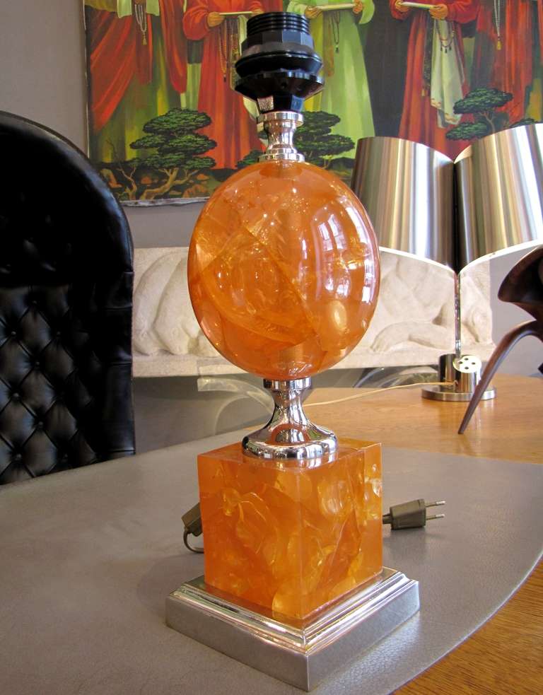 Late 20th Century 1970's Fractal Resin Lamp Base. For Sale