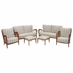 Rare 1940s Set of Lounge Seats in the style of Guglielmo Ulrich or Paolo Buffa