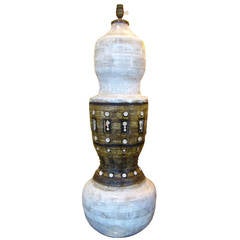 Large lamp base in ceramic by George Pelletier. France circa 1970 4