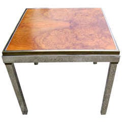 1970's game table in gilded brass and chrome 11