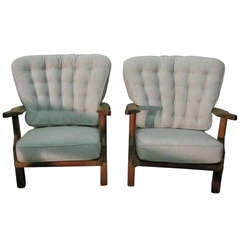 Two armchairs (a pair) by Guillerme and Chambron