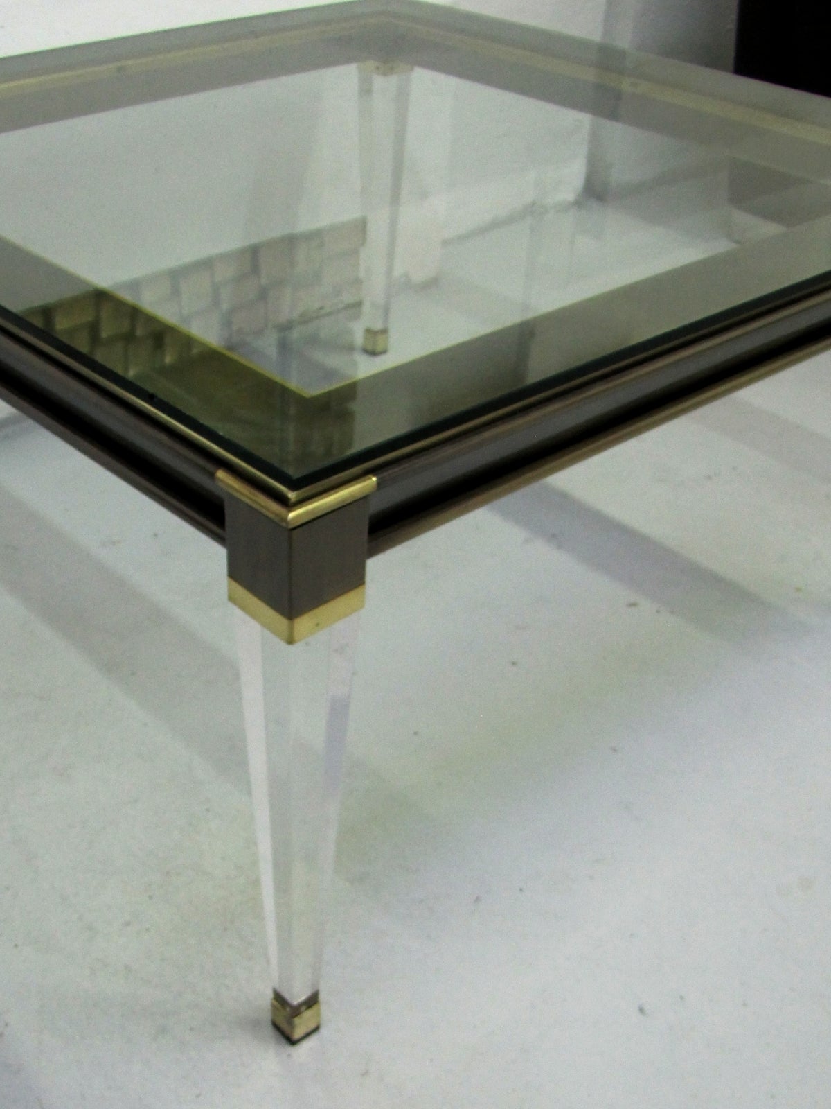 Gilt Coffee Table or End Table by Belgo Chrome, Belgium, circa 1970 For Sale