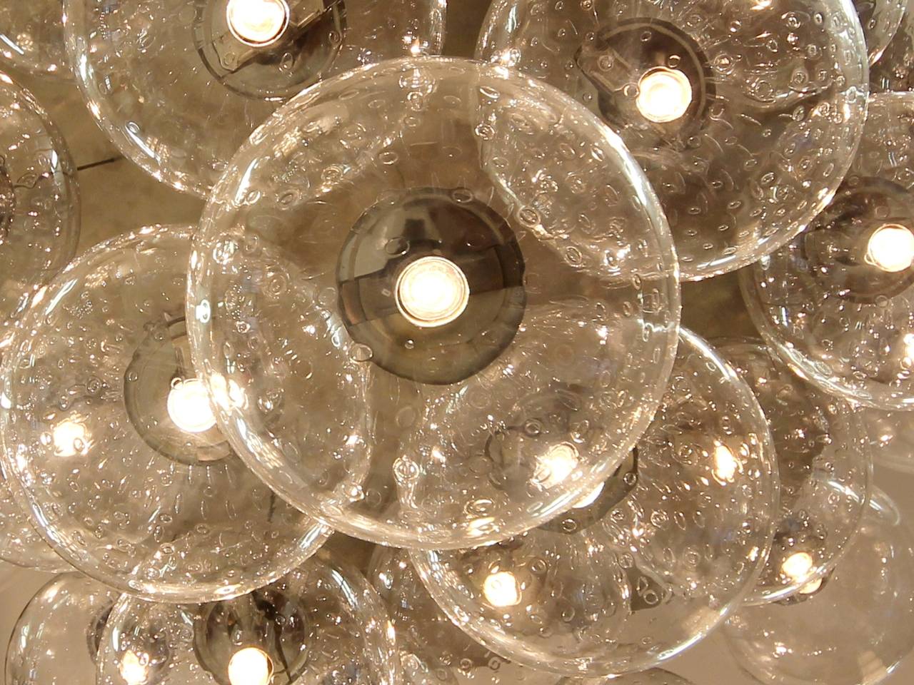 Amaizing 1970's huge glass balls chandelier by Raak Amsterdam 2