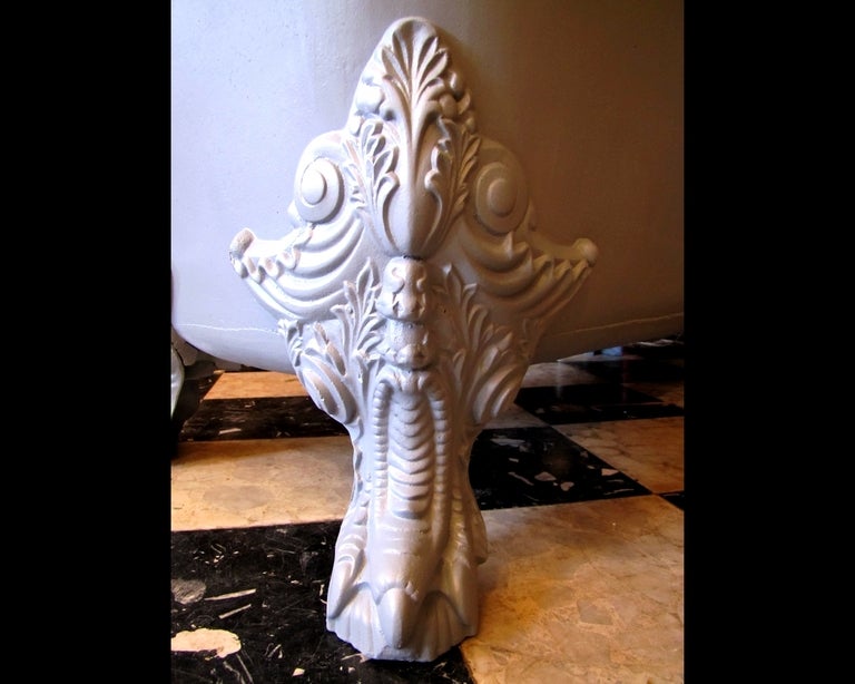 19th Century Bathtub Empire style in porcelain coated cast iron