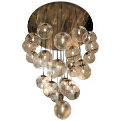 Amaizing 1970's huge glass balls chandelier by Raak Amsterdam