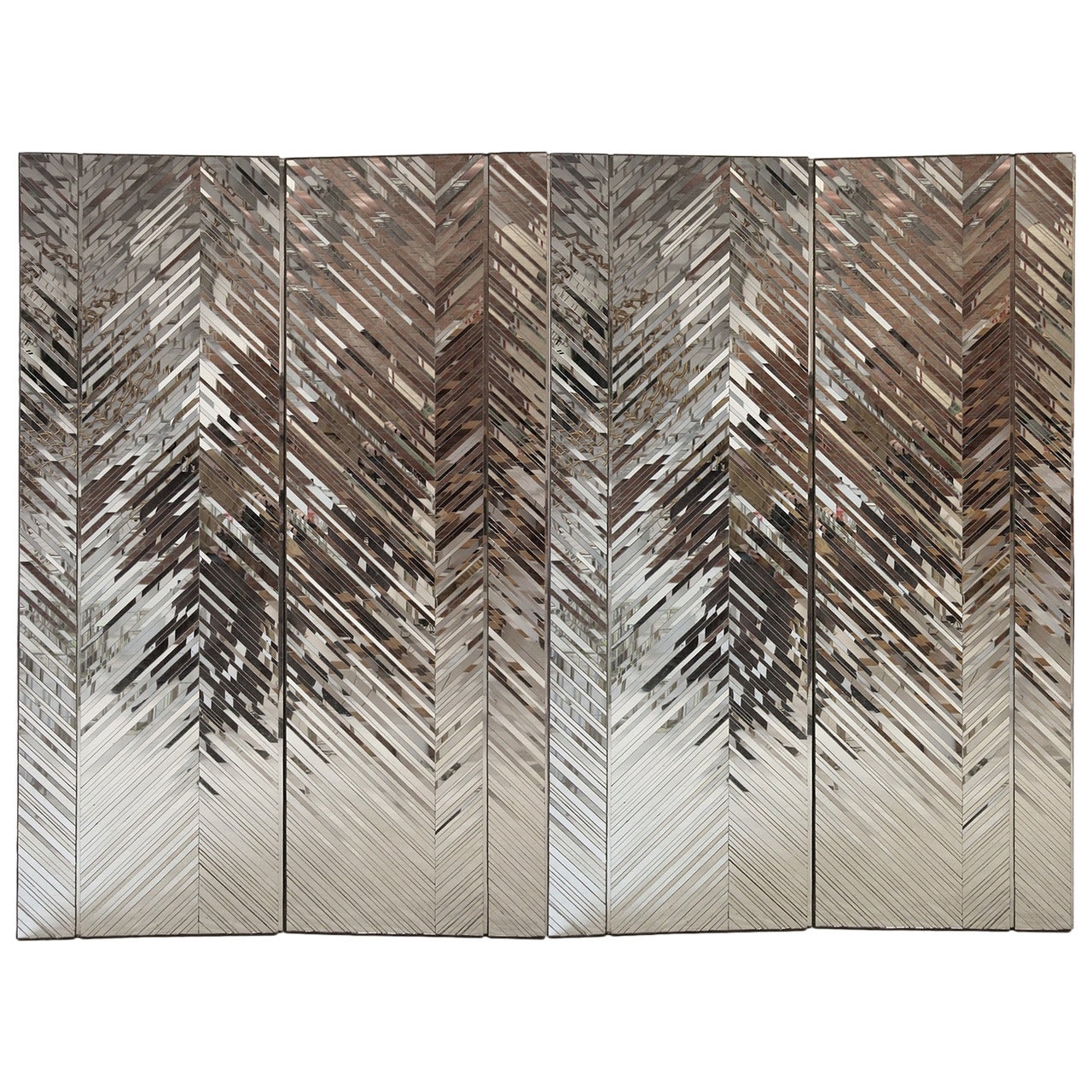 1970s Decorative Panel in Mirror Marquetry