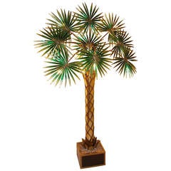 Large 1980s Lighting Palm Tree by SLB
