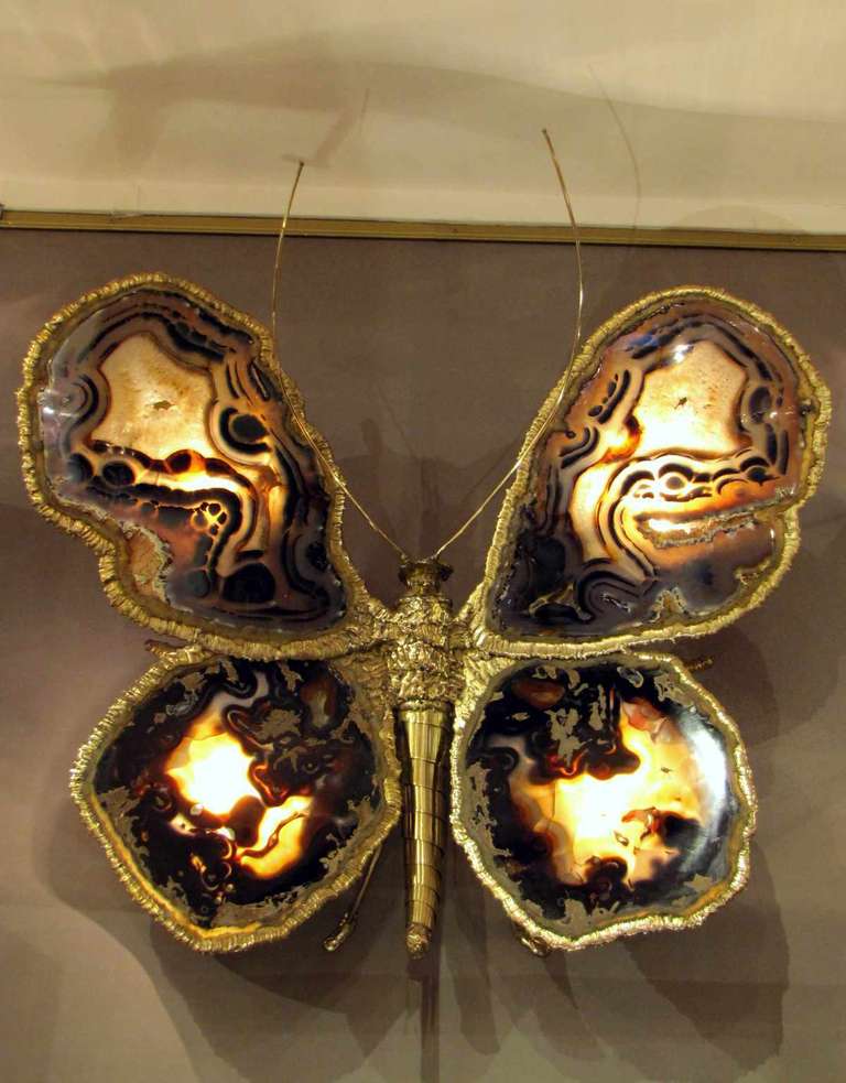 Wonderful Large Lighting Butterfly Sculpture by Richard Faure For Honoré in Paris