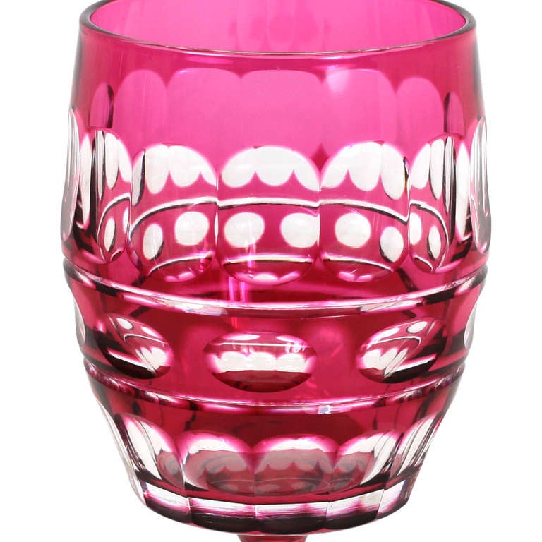 pink crystal water goblets