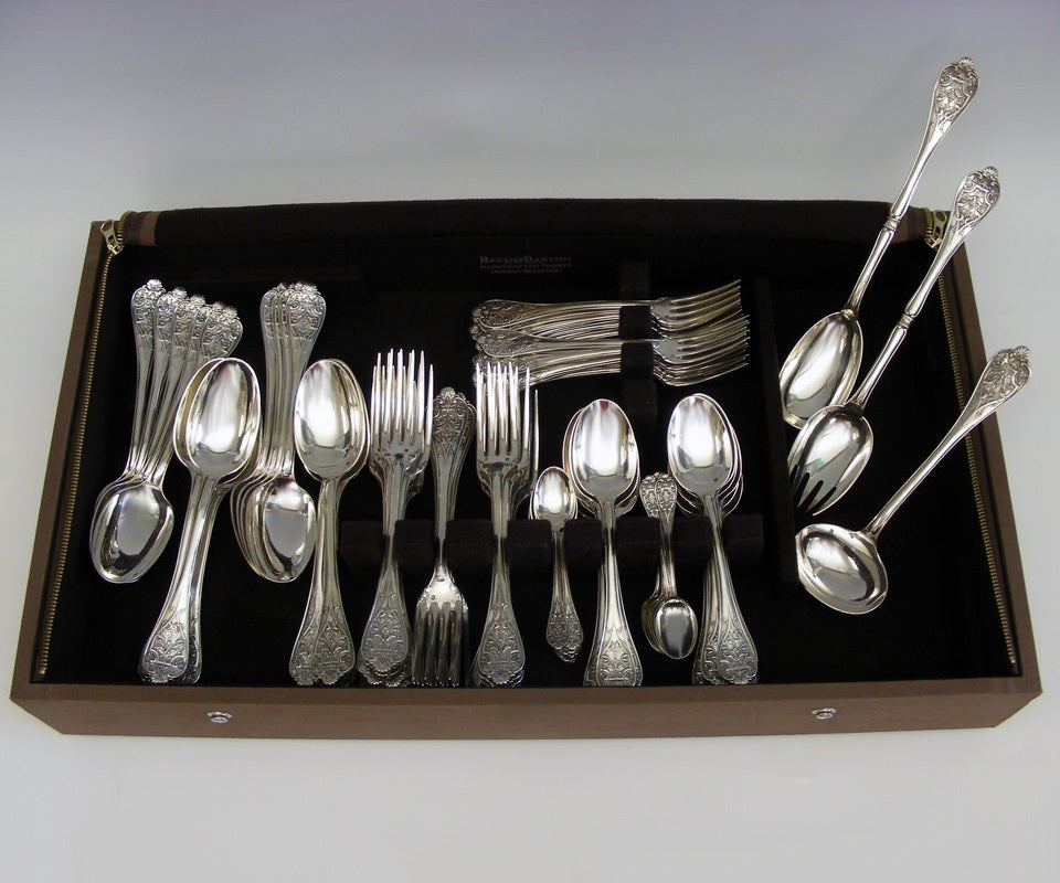 A stunning silver service from the renowned house of Cardeilhac Paris, this set for18 is superbly styled, very heavy, large in scale, and in excellent condition. Founded in 1804, Cardeilhac set the standard for quality silver in France for a century
