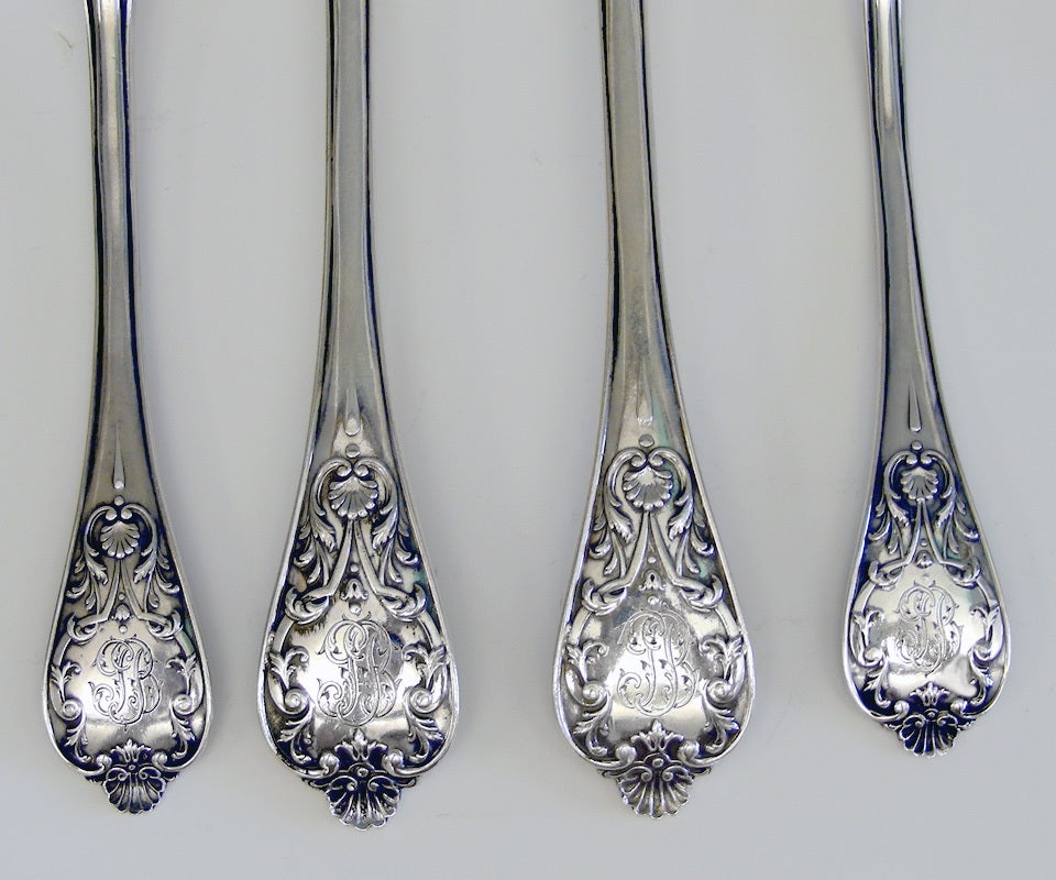 Cardeilhac Silver Flatware Set For 18 In Excellent Condition In Litchfield, CT
