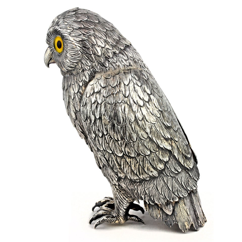 German Sterling Owl Sculpture