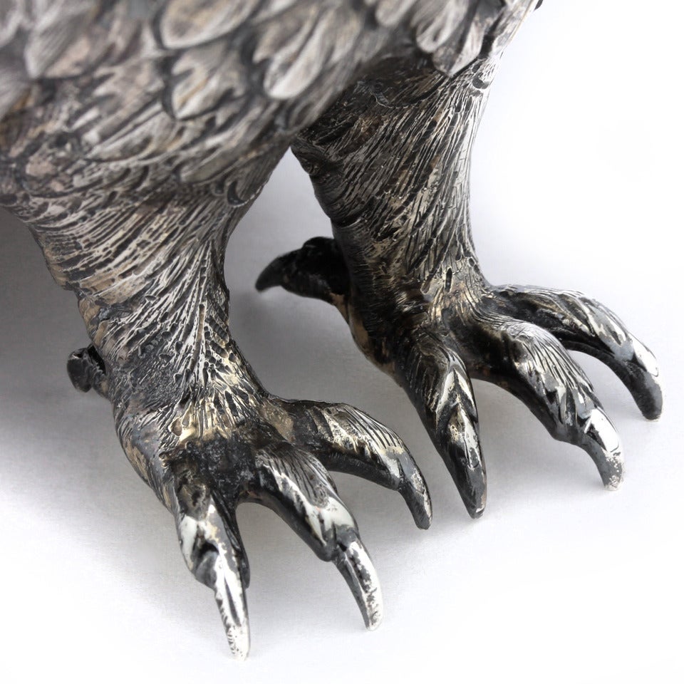 Sterling Owl Sculpture at 1stdibs