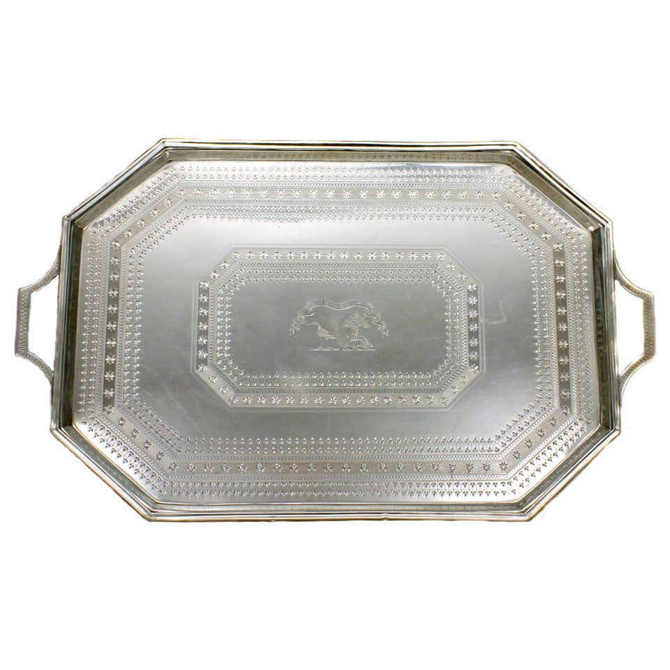 Magnificent Sterling Tray by Edward Hutton London c1884