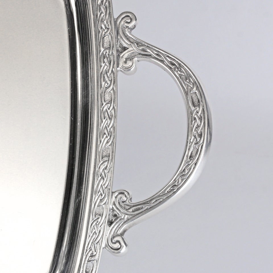 Celtic Motif Sterling Tray In Excellent Condition In Litchfield, CT