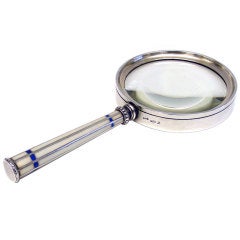 Georg Adam Scheid Secessionist Enamel On Silver Magnifying Glass