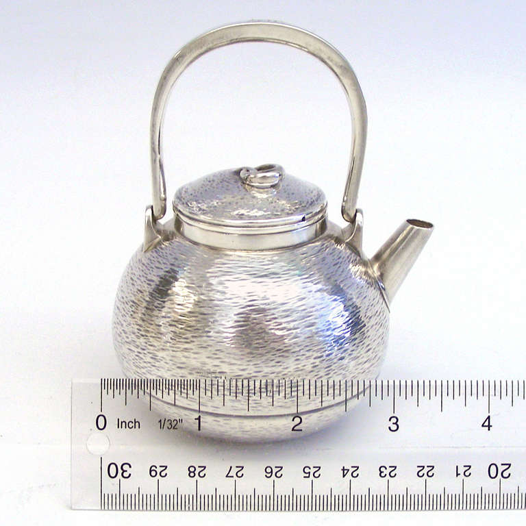 Sterling Silver Kalo Figural Japanese Taste Teapot Sterling Soy Sauce Vessel