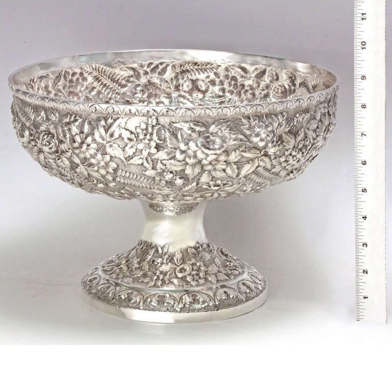 19th Century Repousse Pattern Sterling Centerpiece