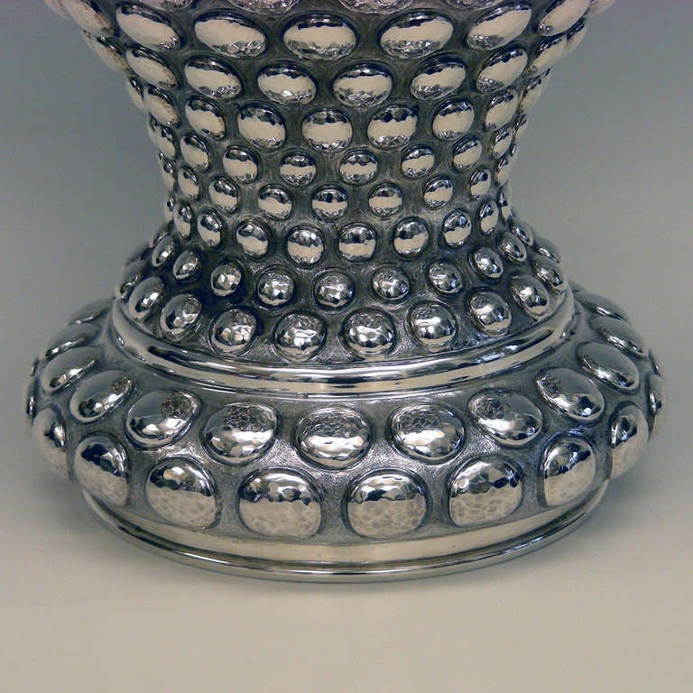 Italian Federico Buccellati Modernist Sterling Vase
