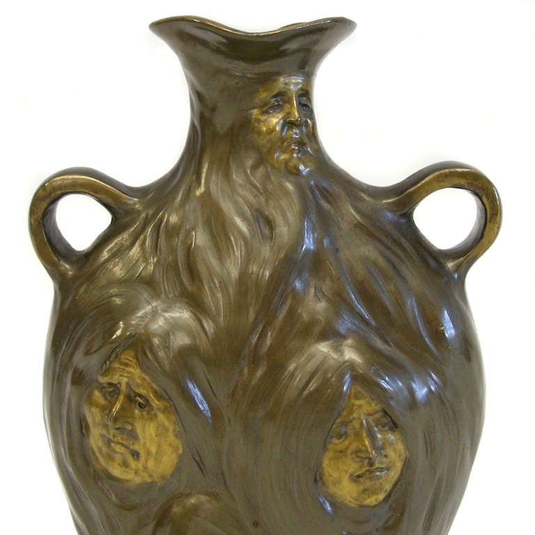 Art Nouveau Bronze Vase by Georges Charles Coudray In Excellent Condition In Litchfield, CT