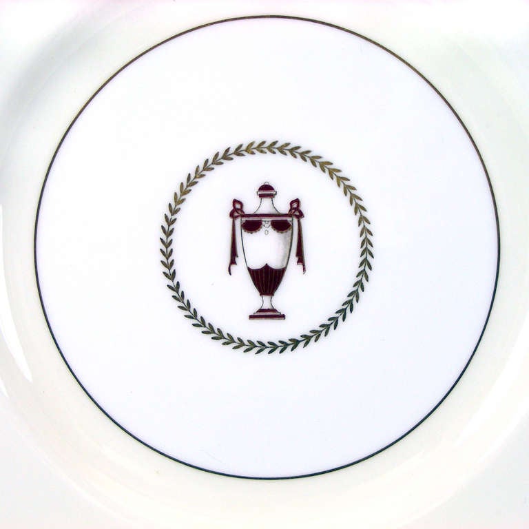 Set of 12 Classical Motif Minton Dinner Plates In Excellent Condition In Litchfield, CT