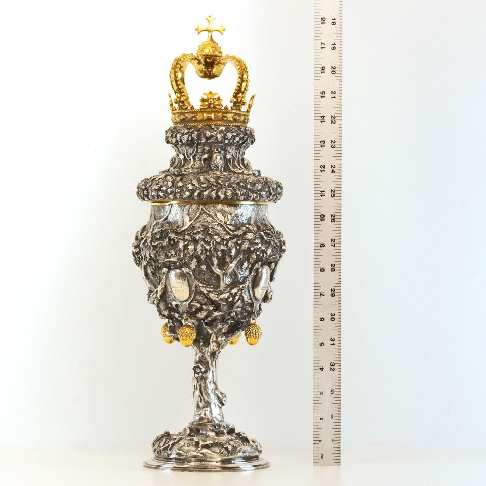 Late 19th Century Elkington & Co. Incredible Silver Plate Covered Cup Trophy