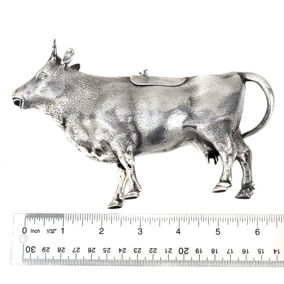 Antique Sterling Cow Creamer For Sale at 1stdibs