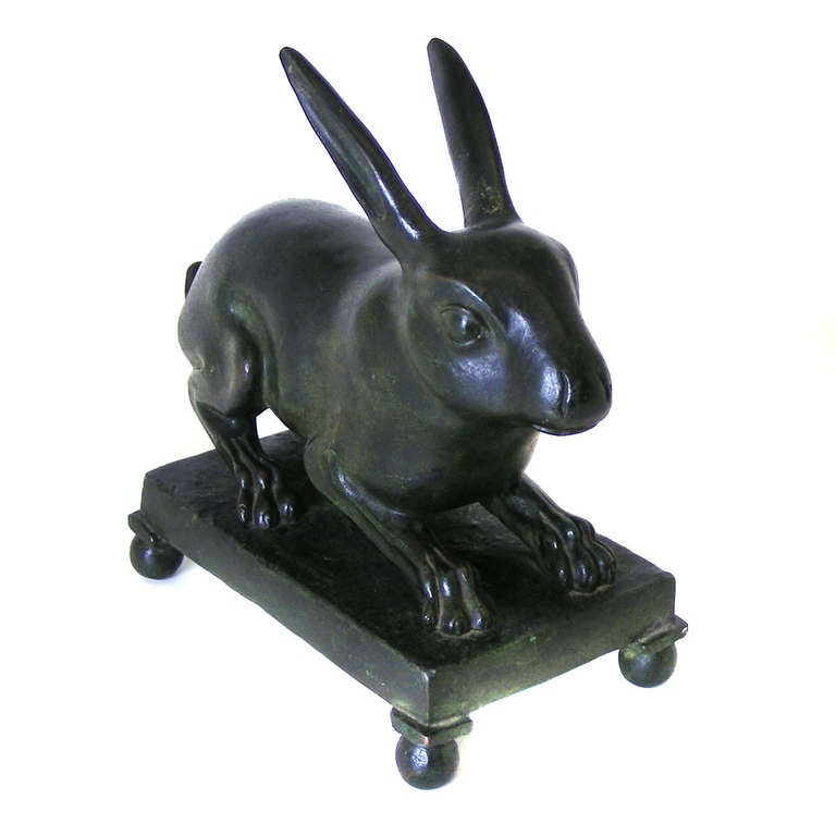 Charming in the extreme, this bronze rabbit is a particularly pleasing example of earlier Grand Tour bronzes. Possibly taken after an example from antiquity now found in the collection of the British museum, it is well made with good original, and