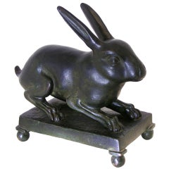 Antique Victorian Bronze Rabbit after Antiquity