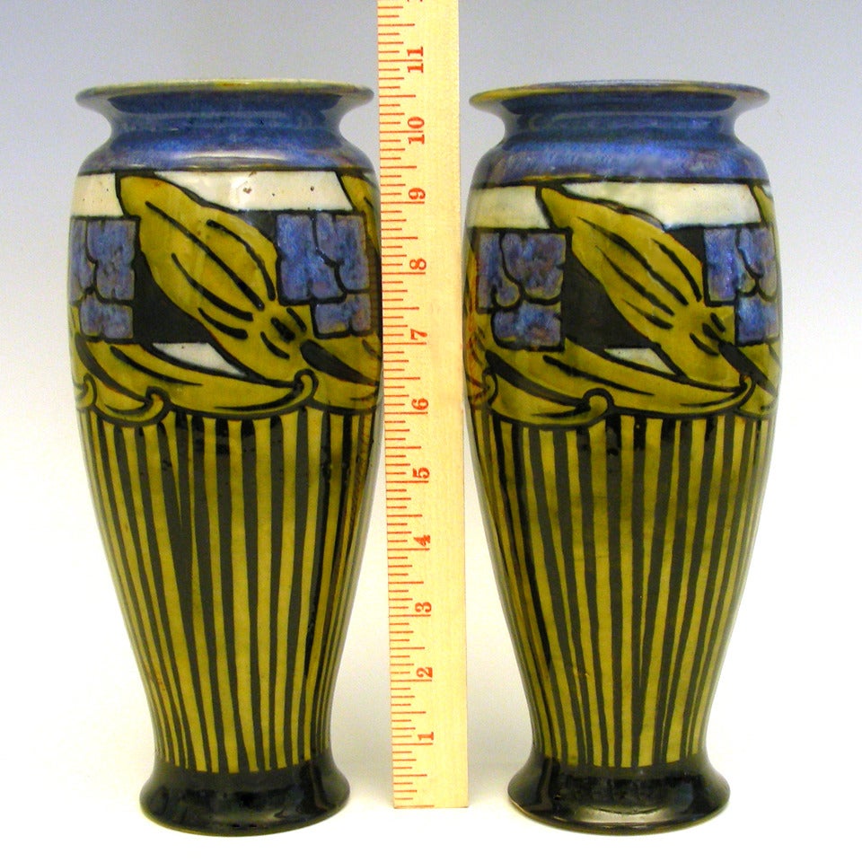 Royal Doulton Art Deco Vases In Excellent Condition In Litchfield, CT