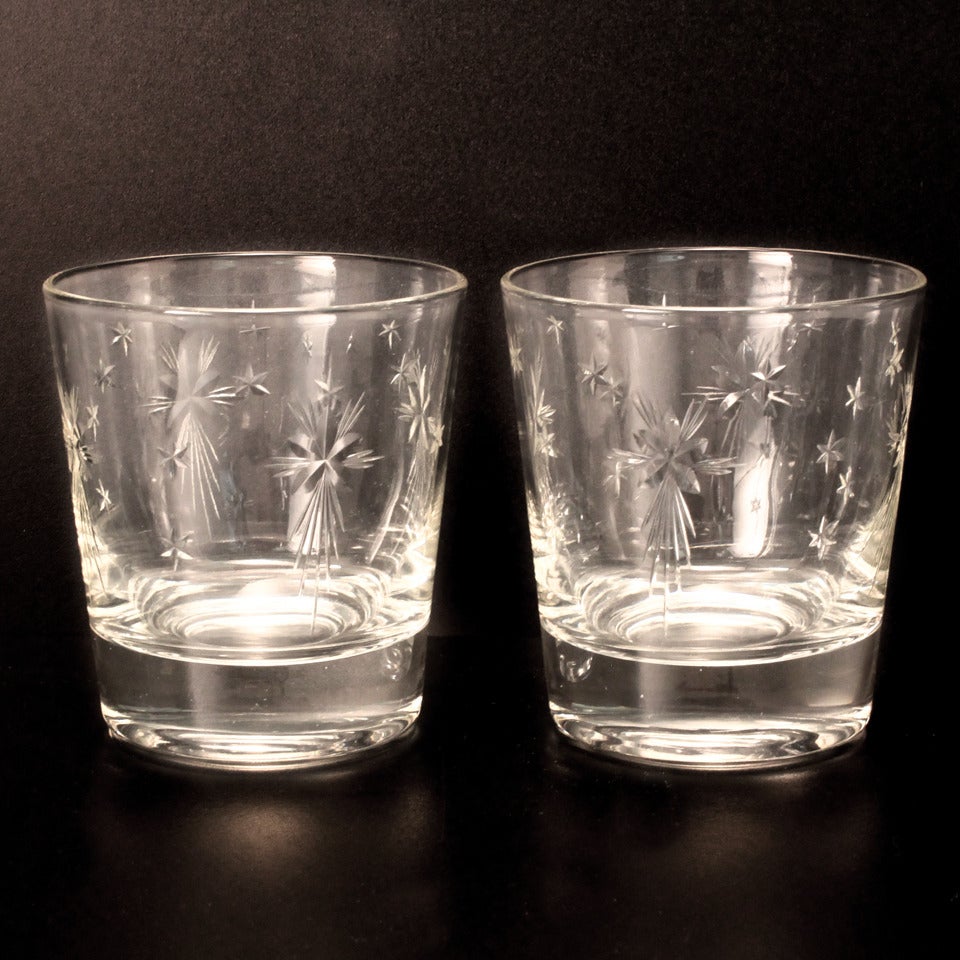 Sterling and Crystal Modernism Cocktail Set, Hawkes 4