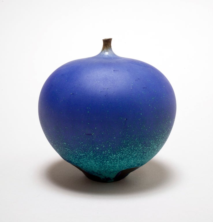 A large cobalt blue and sea green 