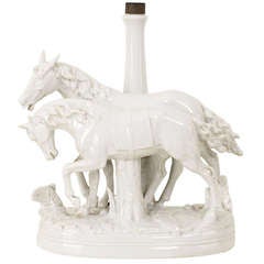 Vintage William Haines porcelain "Horse" Lamp, c. 1942