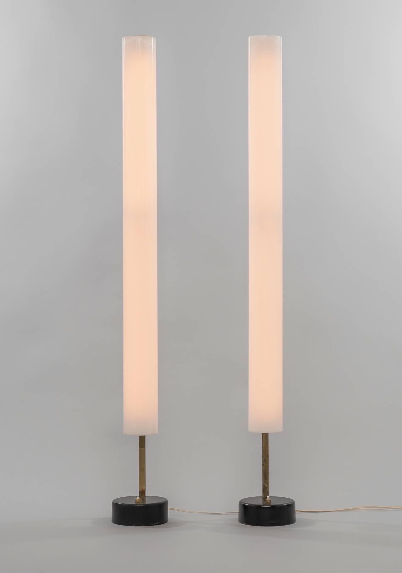 Pair of Floor Lamps G54 by Pierre Guariche, Pierre Disderot Edition, 1959 In Good Condition In Paris, FR
