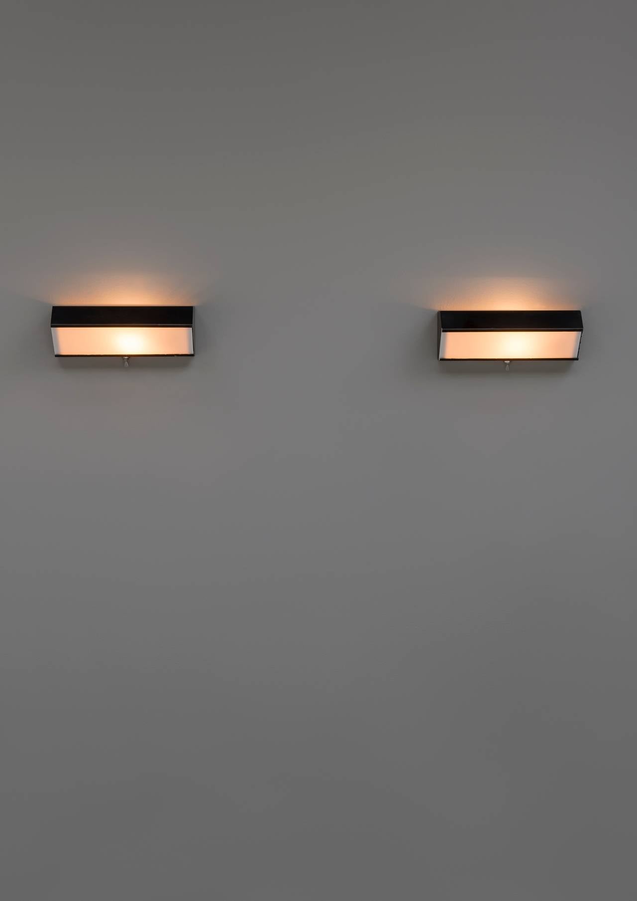 Mid-20th Century Pair of sconces 239 by Jacques Biny- Jacques Biny/Luminalite edition - 1958 For Sale