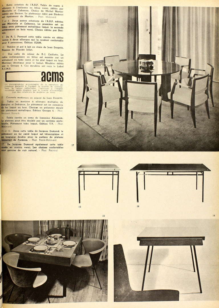 Table portefeuille 117 - Janine Abraham - Meubles TV edition - 1952 For Sale 3