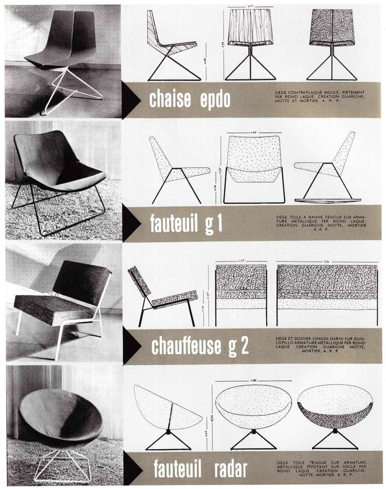 Chair of G1 by Pierre Guariche - Airborne edition - 1953 For Sale 2