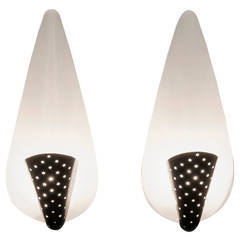 Pair of Sconces B209 by Michel Buffet, Jacques Biny Luminalite Edition, 1952
