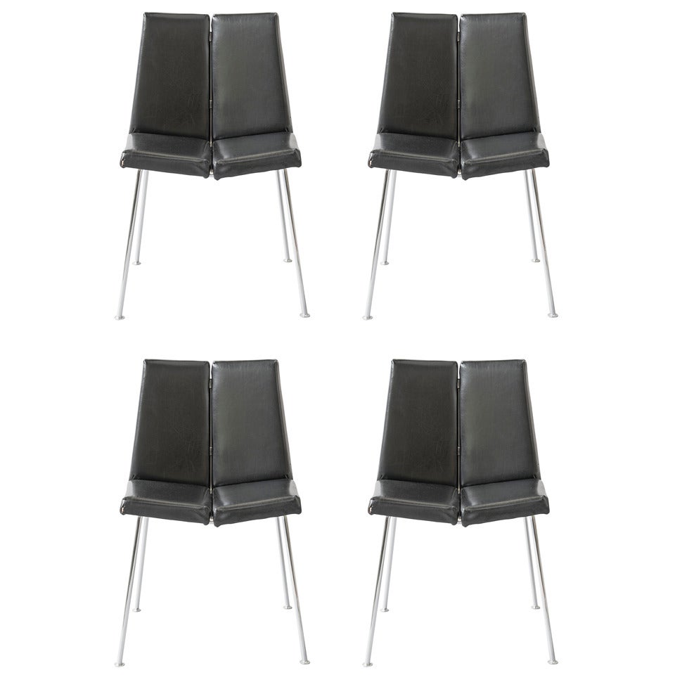Set of Four CG1 Chairs by Pierre Guariche, Sieges Temoins Edition, 1961 For Sale